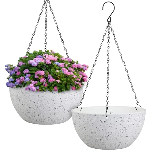 12 inch Large Hanging Planters for Indoor Outdoor Plants (2 Count)