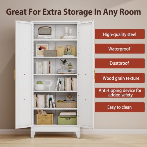 75" H Tall Kitchen Storage Cabinet with Doors