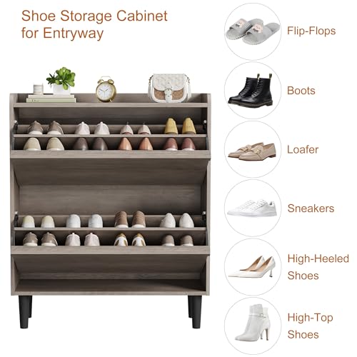 Shoe Cabinet with 2 Flip Drawers