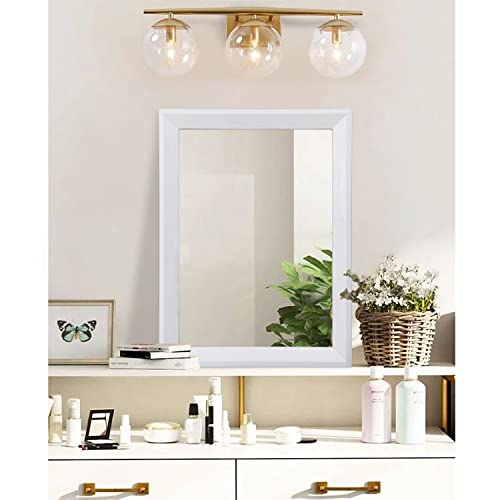 Rectangular Wall Mirror Decorative Wood Framed Mirrors Large 20"x16" for Farmhouse Bedroom Bathroom Living Room Entryway Hanging Home Decor