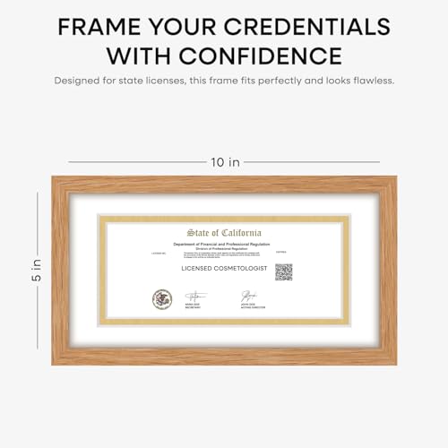 5x10 Natural Oak License Frame (3 Count)