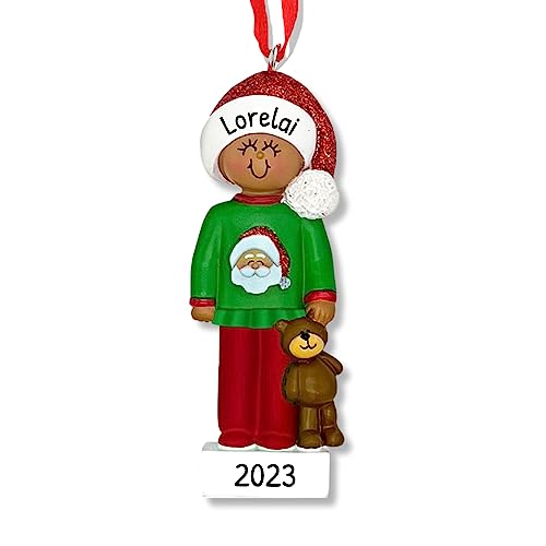 Personalized Child in Christmas PJs Christmas Ornament 2026