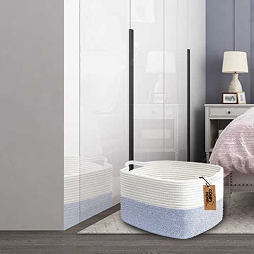 Cotton Rope Woven Basket with Handles for Shelves