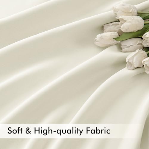 Cream Back Tab Blackout Curtains 52x84 Inch Length 2 Panels Set (2 Count)