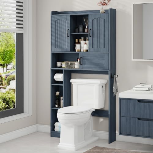 Over The Toilet Cabinet with 2 Barn Doors & Sliding Door