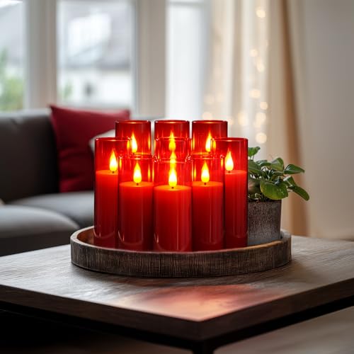 Christmas Red Flameless Candles (9 Count)