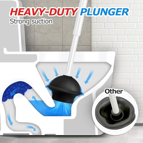 2Pack 2 in 1 Toilet Brush and Plunger Set (2 Count)
