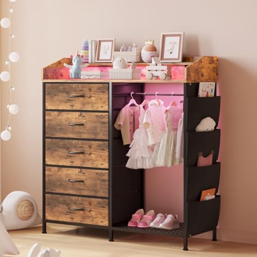 Dresser with Hanging Rack