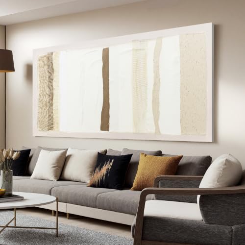 Neutral Wall Art Decor Modern Canvas Art Wall Decor Brown And White Artwork for Walls Oversized Wall Art Prints Large Wall Art for Living Room 29"X58" for Room Bedroom Office Decor