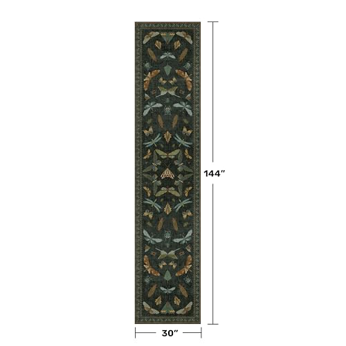Dark Green 2'6"x12' Long Runner Rugs for Hallway (30 Sq Ft)