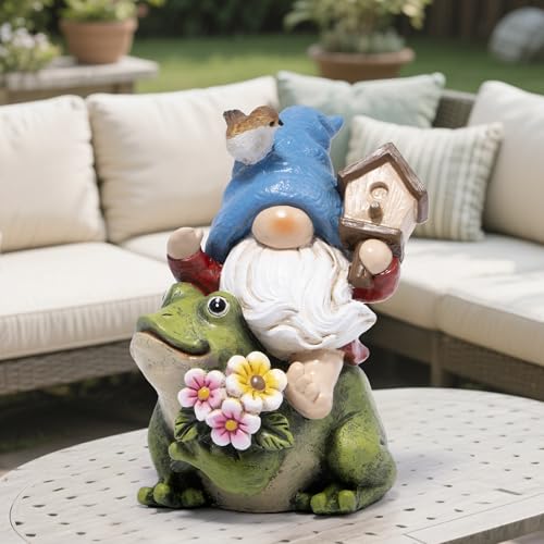 Spring Garden Gnome Decoration Flower Animal Ornaments Decor Gifts Spring Gnomes for Garden Decorations Summer Elf Figurine Gifts for Mom Outdoor Decor