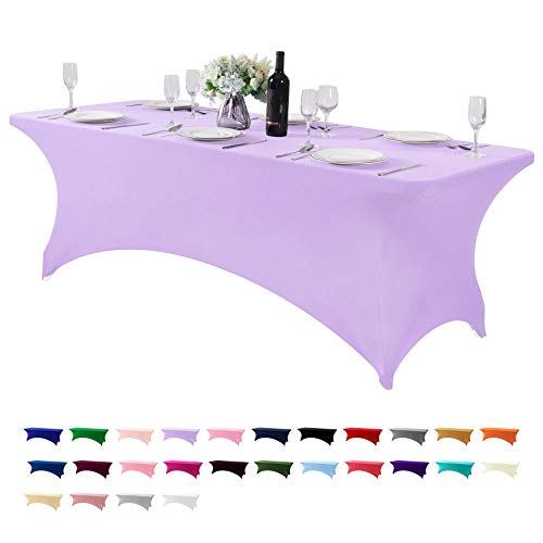 Spandex Table Cover for 8FT or 4ft or 6ft Table Universal Fitted Stretch Tablecloth for Party