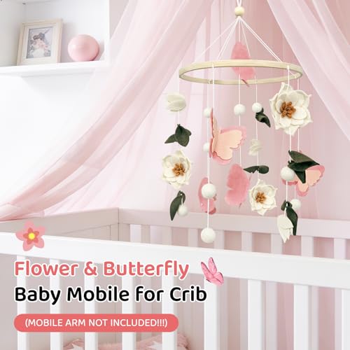 Baby Mobile for Crib Flowers and Butterflies Crib Mobile
