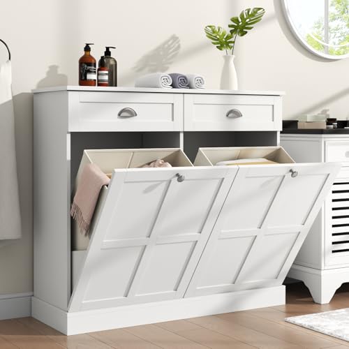 Double Tilt Out Laundry Hamper Cabinet