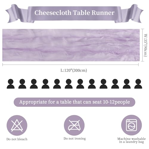 6 Pack Purple Cheesecloth Table Runner 35×120 Inch Boho Gauze Home Decor (5.28 Ounce)
