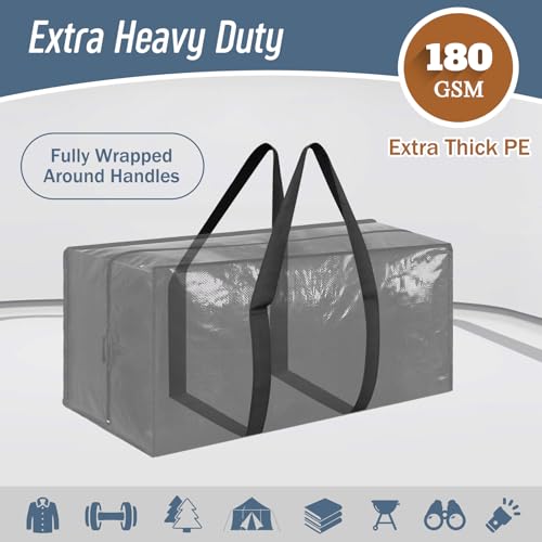 6 Pack Extra Heavy Duty Large Moving Bags with Strong Zipper (6 Count)