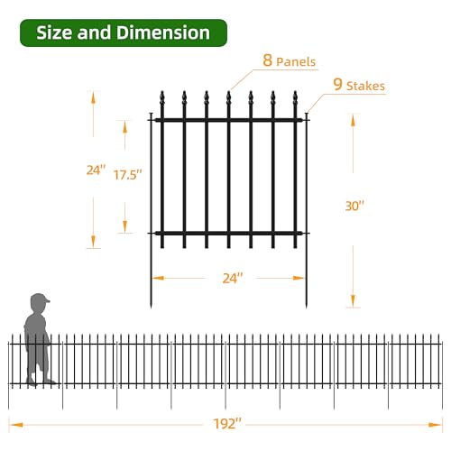 Decorative Metal Garden Fence 24" x 16' (32 Sq Ft)