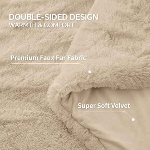 Beige Fluffy Comforter Set King