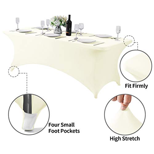 Spandex Table Cover for 8FT or 4ft or 6ft Table Universal Fitted Stretch Tablecloth for Party