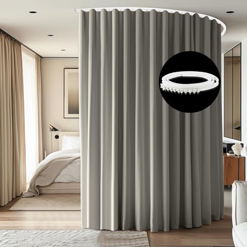 Room Divider Ceiling Mounted Curtains Track Sets Extra Wide Blackout Curtain Flexible Tracks for Bedroom Privacy Partition Separator