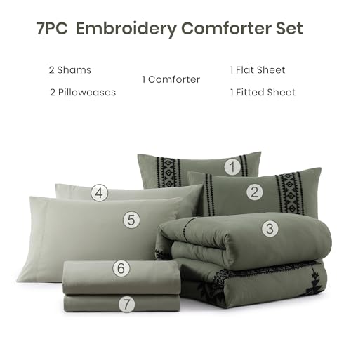Embroidery Full Size Comforter Set 7 Pieces Western Bed in a Bag
