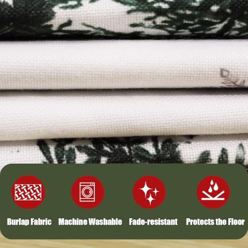 Christmas Tree Skirt 36 Inch Pine Trees Snowy Forest Christmas Tree Skirt for Farmhouse Vintage Rustic Merry Christmas Xmas Winter Holiday Party Decoration