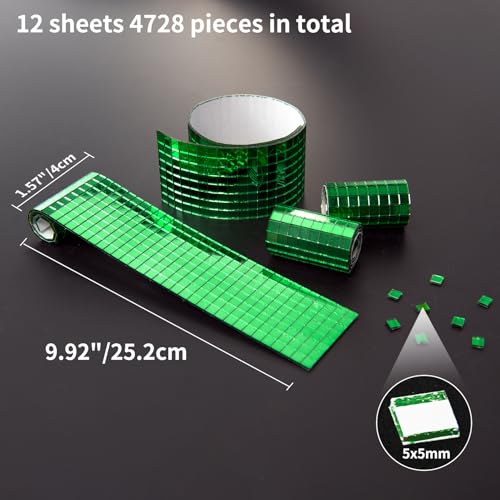 Mirror Mosaic Disco Tiles Self Adhesive Glass (6 Count)