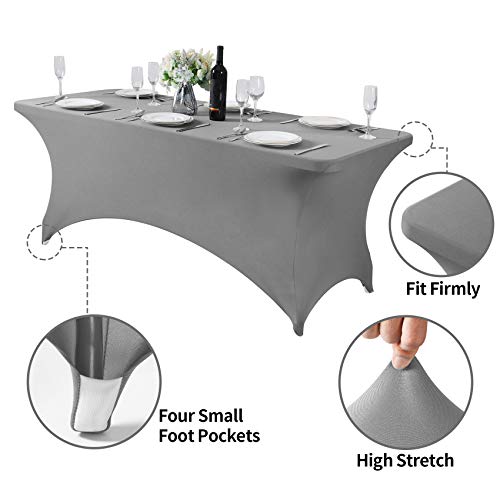 Spandex Table Cover for 6Ft or 4fT or 8ft Table Universal Fitted Stretch Tablecloth for Party