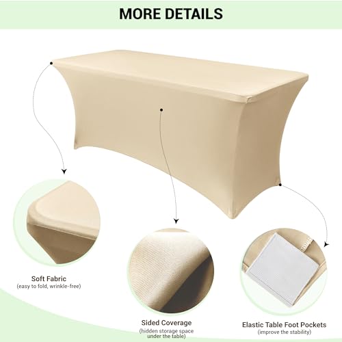 6ft Stretch Spandex Table Cover (4 Count)