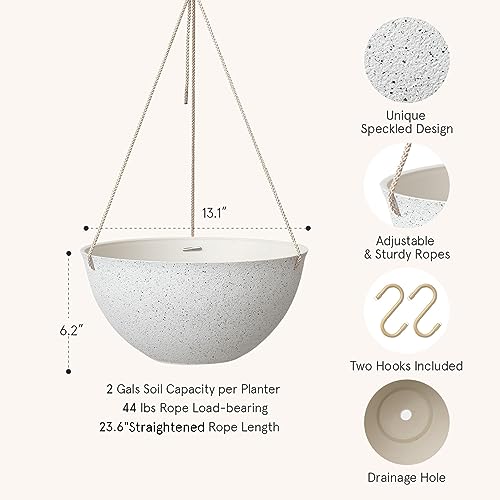 Large Hanging Planters for Outdoor Plants (2 Count)
