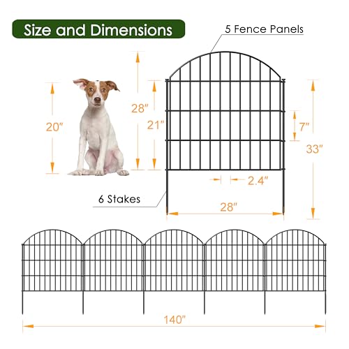Metal Garden Fence 28 in x 11.7 ft (27.26 Sq Ft)