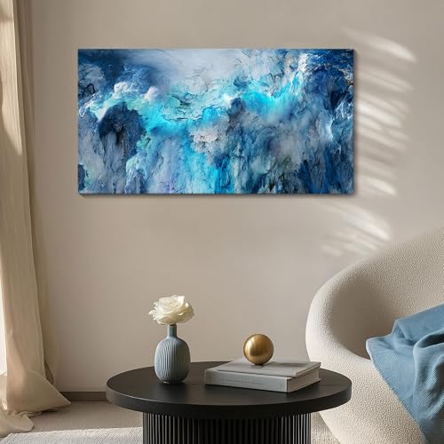 Blue Canvas Wall Art Modern Abstract Wall Decor for Living Room Contemporary Pictures for Bedroom Wall Decor Artwork for Walls Dinning Room Decoration Wall Navy Blue Office Decor20×40IN