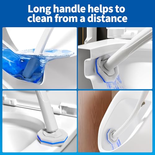 Disposable Toilet Brush Cleaning System with 50pcs Refills Pads Replacement Heads