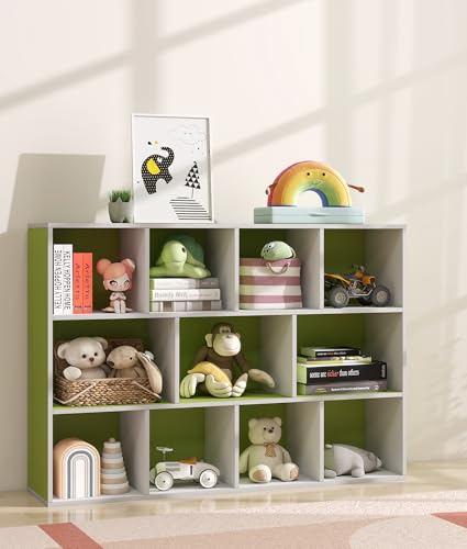 11 Cube Small Kids Bookshelf & Toy Organizer