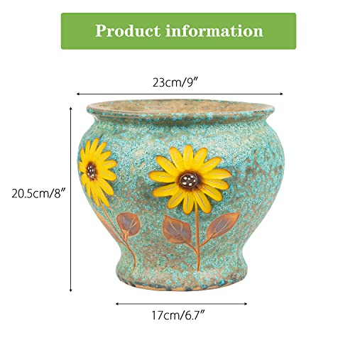 9 Inch Hand Painted Ceramic Succulent Plant Pots