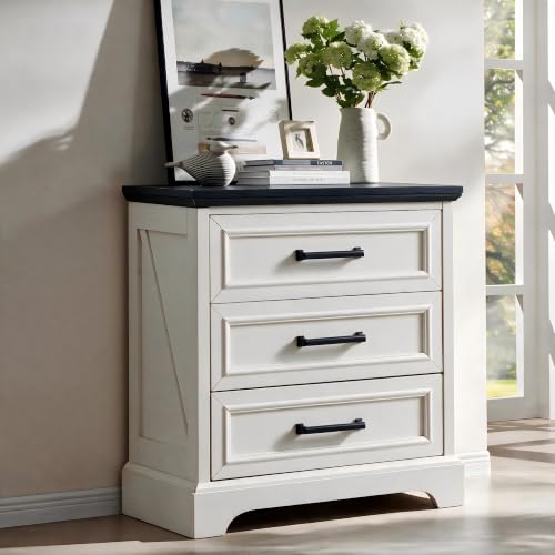 22" Farmhouse 3 Drawer Dresser for Bedroom