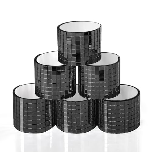 Self Adhesive Glass Mirror Mosaic Disco Tiles (6 Count)