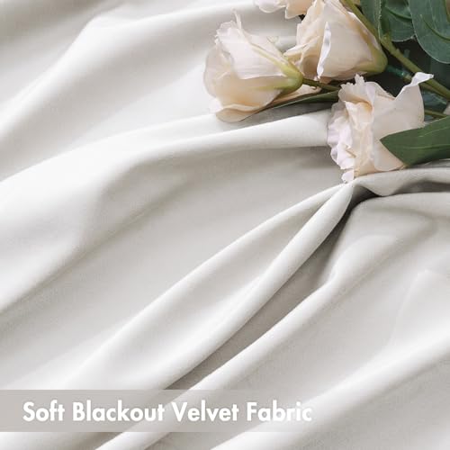 White Blackout Velvet Curtains Drapes 84 Inch Long 52"x84" Bedroom (2 Count)