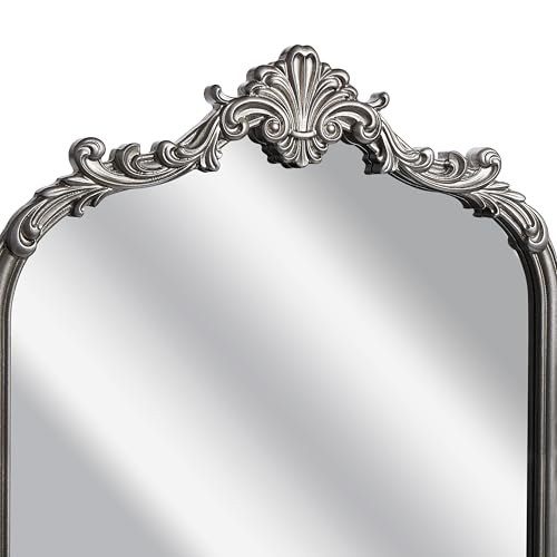 English Estate Carved Arch Wood Wall Mirror