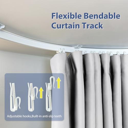 Room Divider Ceiling Mounted Curtains Track Sets Extra Wide Blackout Curtain Flexible Tracks for Bedroom Privacy Partition Separator