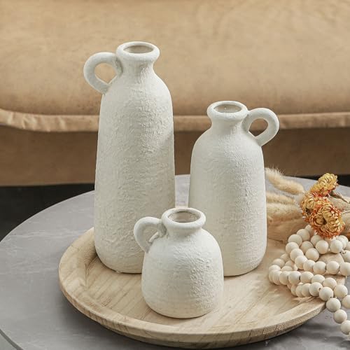 Ceramic Vase Set of 3 with Handle (3 Count)