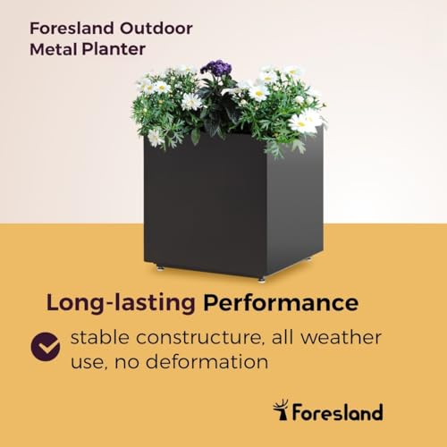 Large Cube Metal Outdoor Planter Box 20Wx20Dx21.5H