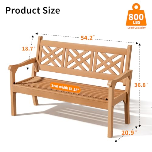 54" Poly Lumber Outdoor Patio Bench Weatherproof
