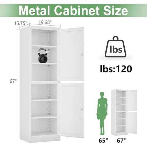 Metal Locker Tall Narrow Storage Cabinet