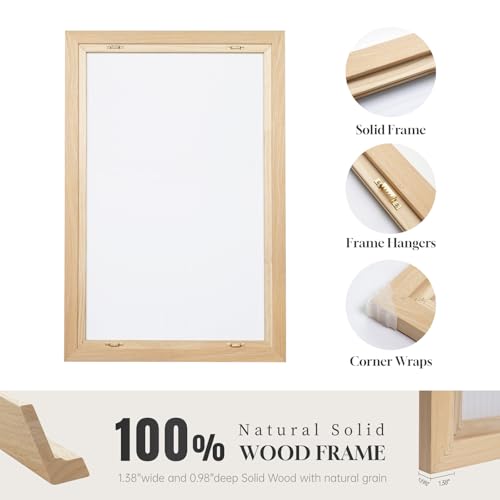 Framed Sage Green Abstract Landscape Wall Art for Bedroom (3 Count)