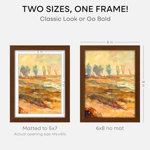 6x8 Brown Oak Picture Frame