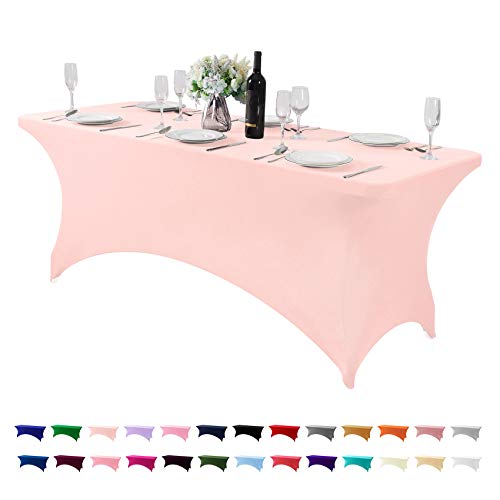 Spandex Table Cover for 6Ft or 4fT or 8ft Table Universal Fitted Stretch Tablecloth for Party