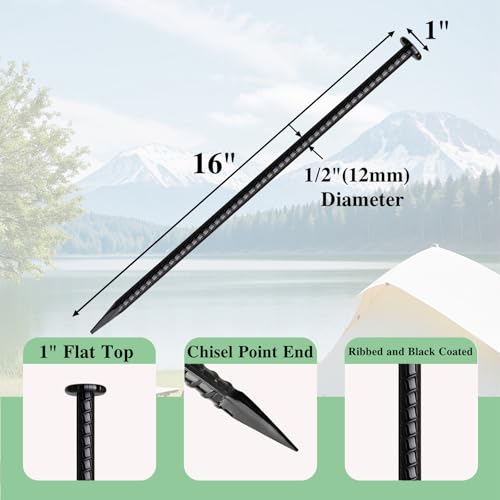 16 Inch Rebar Stakes 10 Pack Heavy Duty Ground Anchors 1