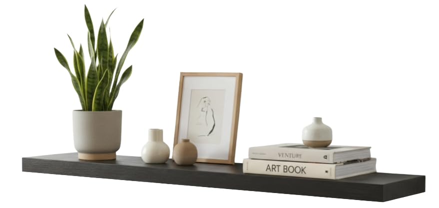 Joel’s Antiques 72 Inch Wooden Floating Shelves for Wall