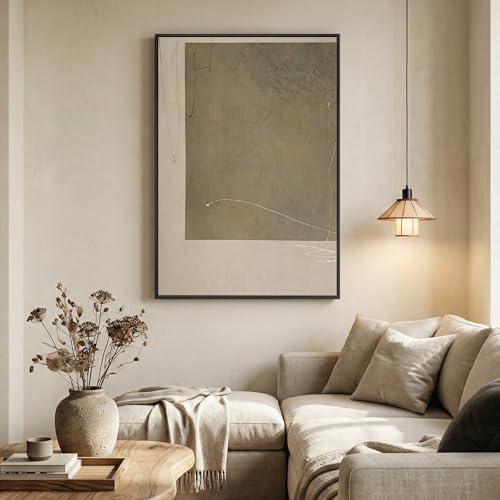 Framed Neutral Beige Taupe Abstract Wall Art